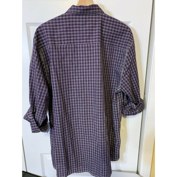 Michael Brandon‎ Button Up Shirt Men’s Sz XL Purple Black White Long Sleeve - Picture 8 of 8